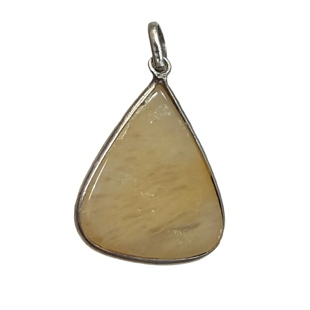 Sterling Silver Cream Teardrop Pendant Necklace - Women Jewelry